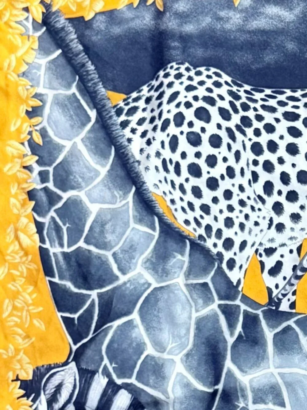 Salvatore Ferragamo Vintage Silk Scarf Zebra Giraffe Safari Animal 26